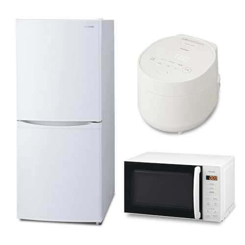 アイリスオーヤマ 家電セット 新生活セット 新生活 新生活家電セット 一人暮らし 【2024新生活3点セット】 冷蔵庫 142L 白 + レンジ 17L 白 + 炊飯器 3合 白